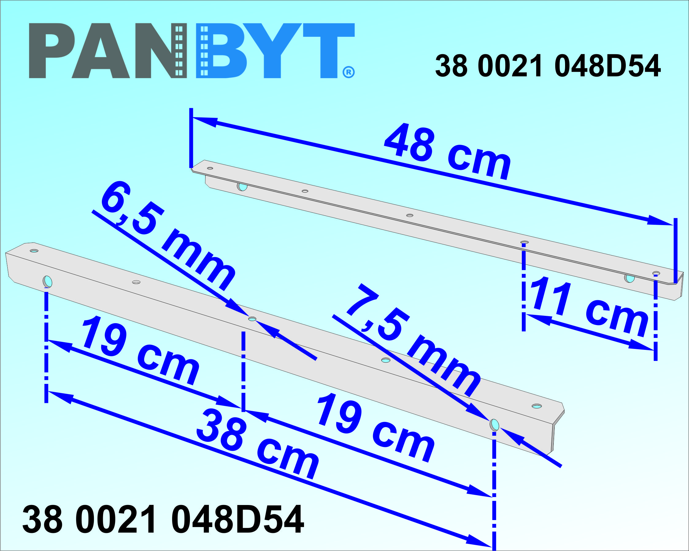 Držáky prádelní šňůry 48 cm komplet D natural