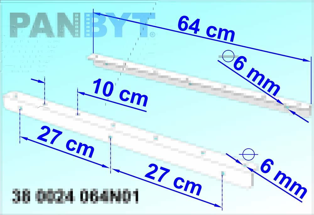 Držáky prádelní šňůry 64 cm komplet A bílá