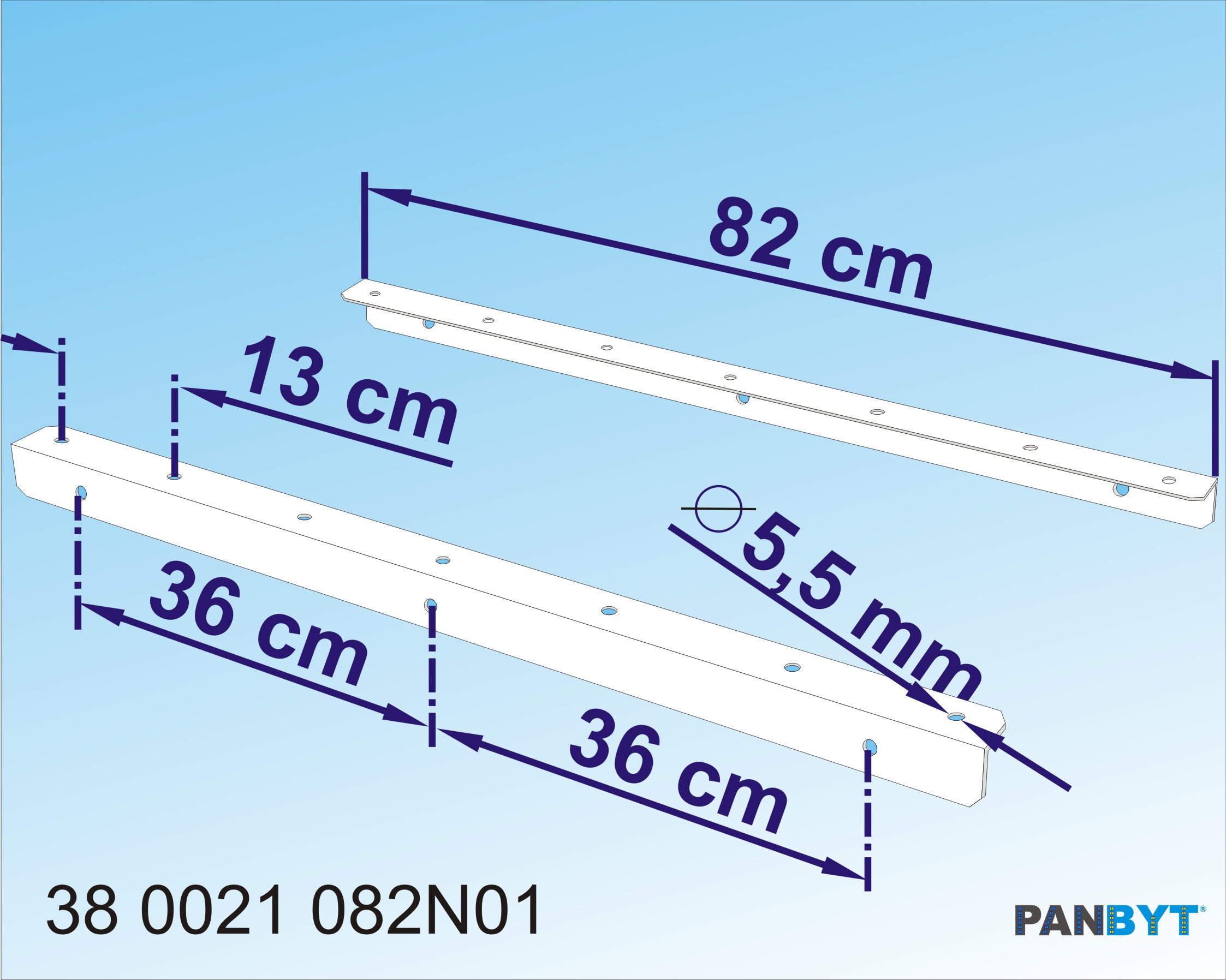 Držáky prádelní šňůry 82 cm komplet B bílá