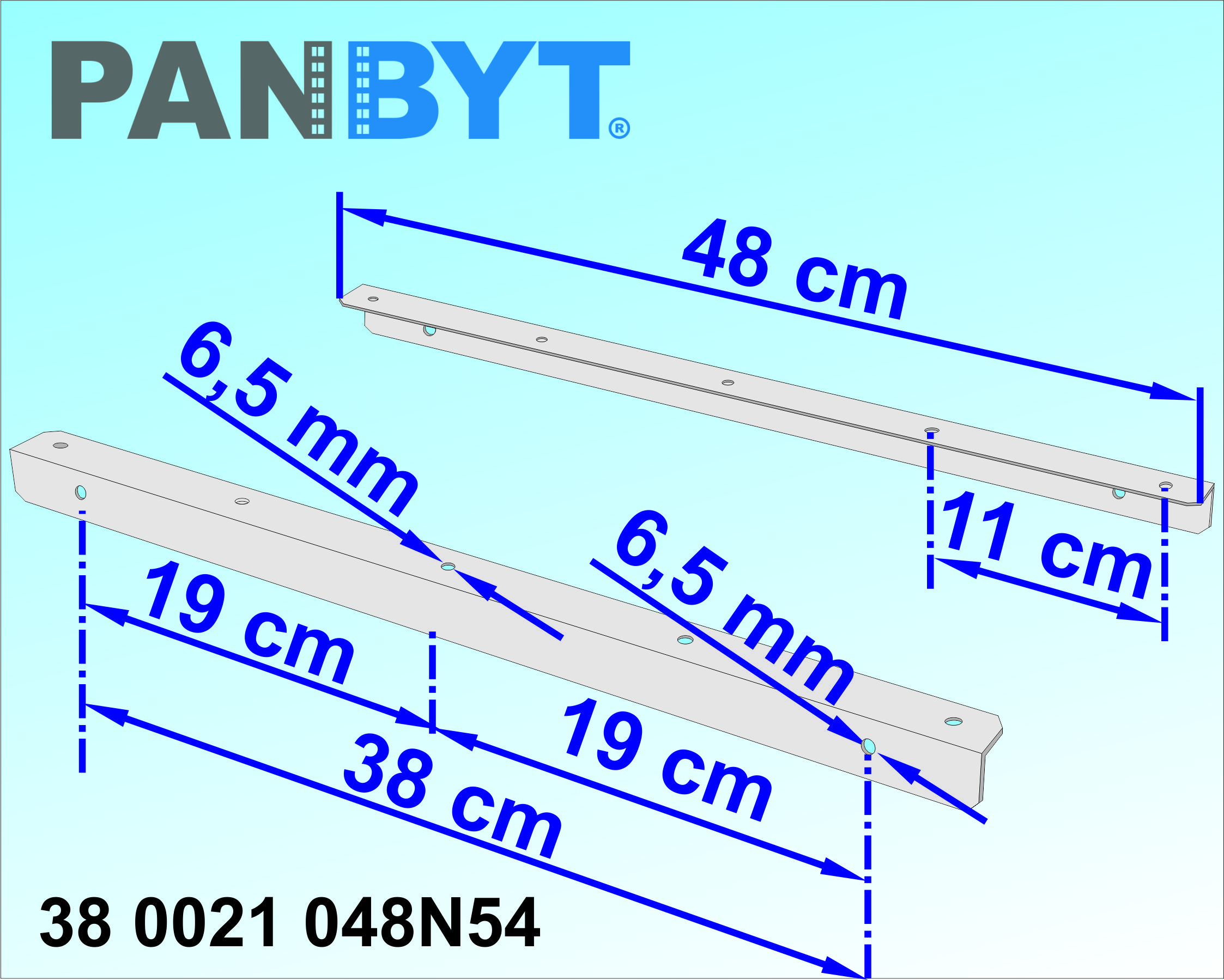 Držáky prádelní šňůry 48 cm komplet B bílá