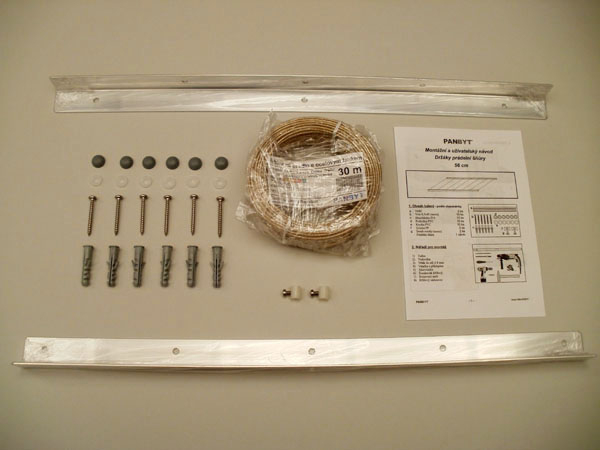Držáky prádelní šňůry 56 cm komplet A natural