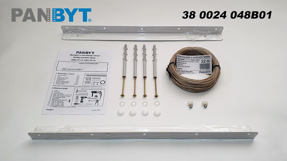 Držáky prádelní šňůry 48 cm komplet B bílá