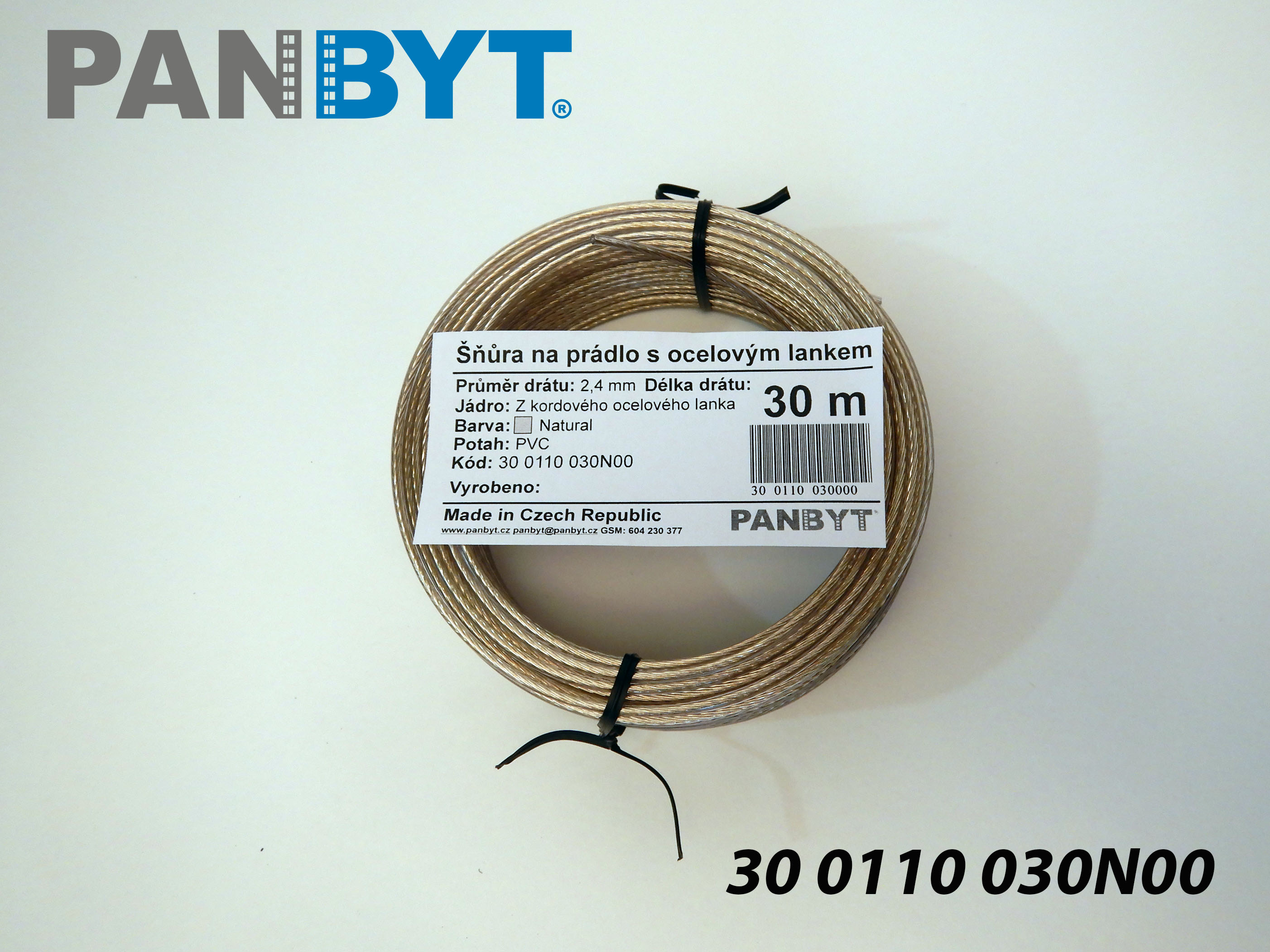 Prádelní šňůra 30 m Natural