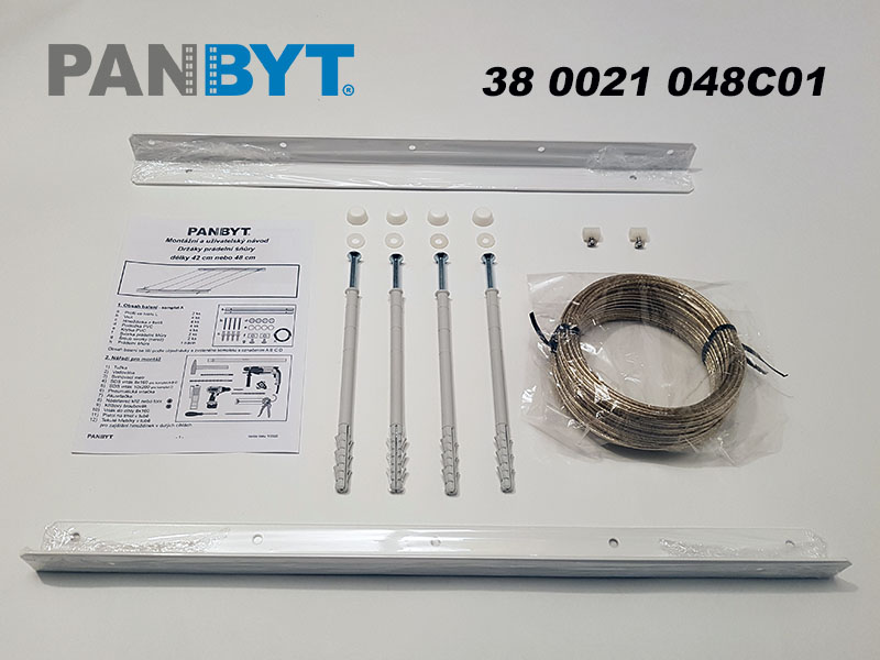 Držáky prádelní šňůry 48 cm komplet C bílá
