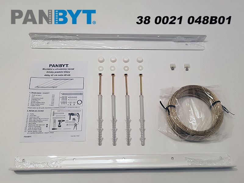 Držáky prádelní šňůry 48 cm komplet B bílá