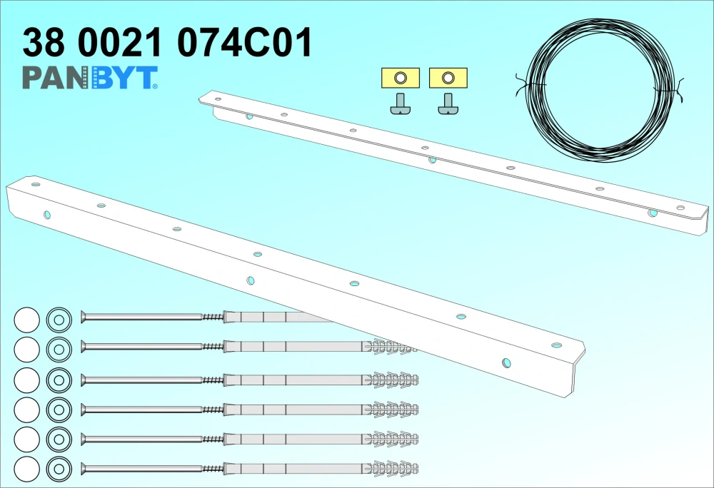 Držáky prádelní šňůry 74 cm komplet C bílá