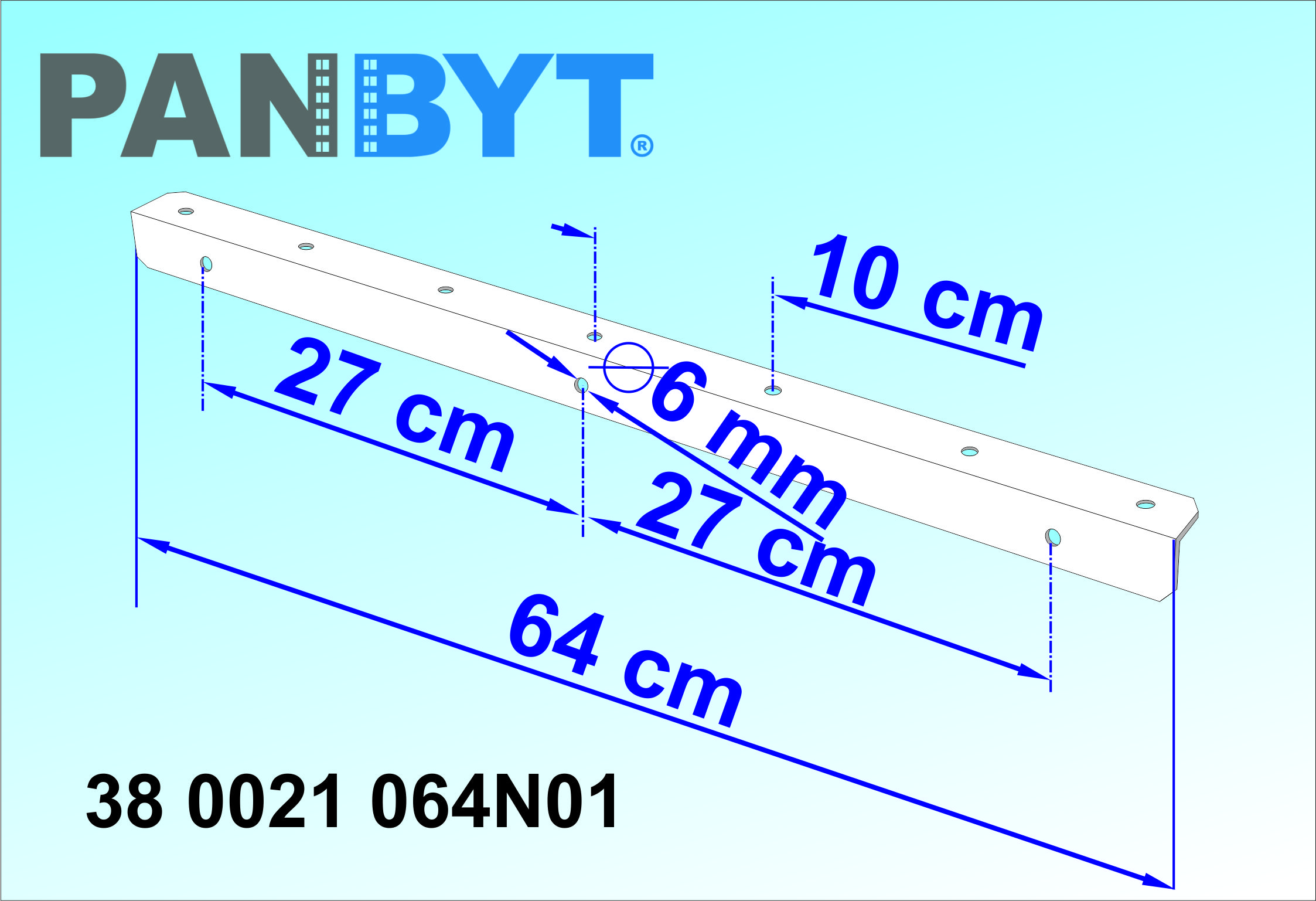 Držák prádelní šňůry 64 cm bílá