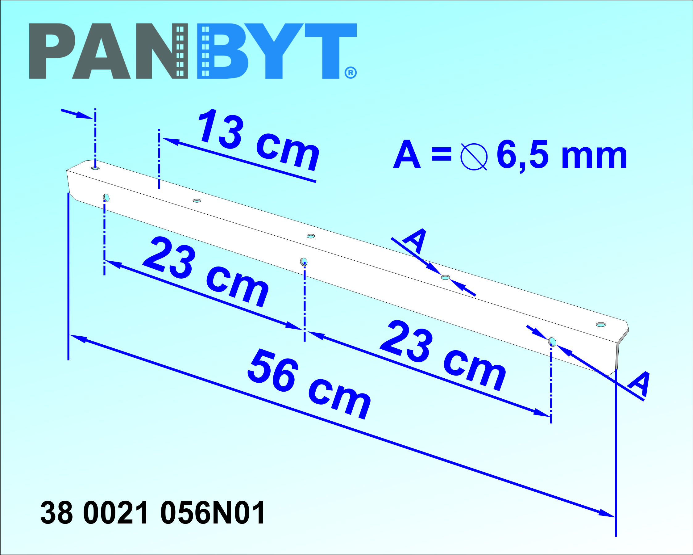 Držák prádelní šňůry 56 cm bílá