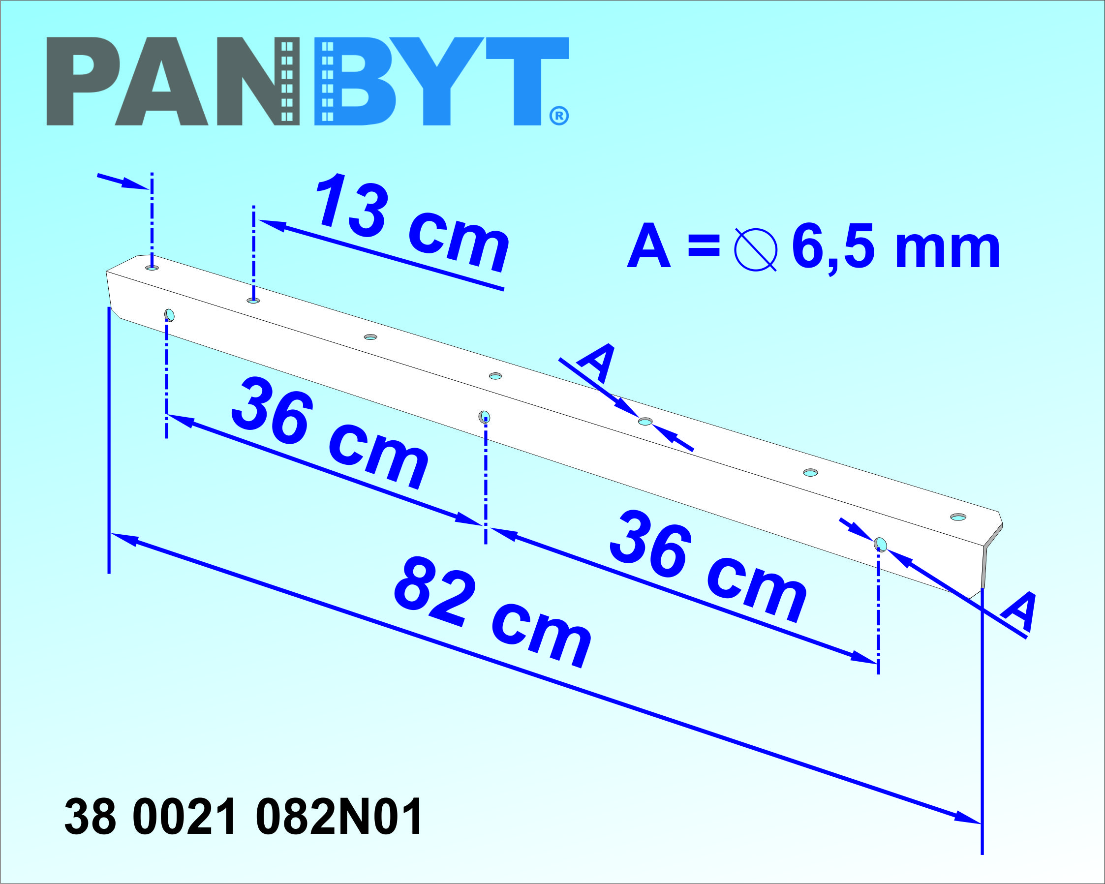 Držák prádelní šňůry 82 cm bílá