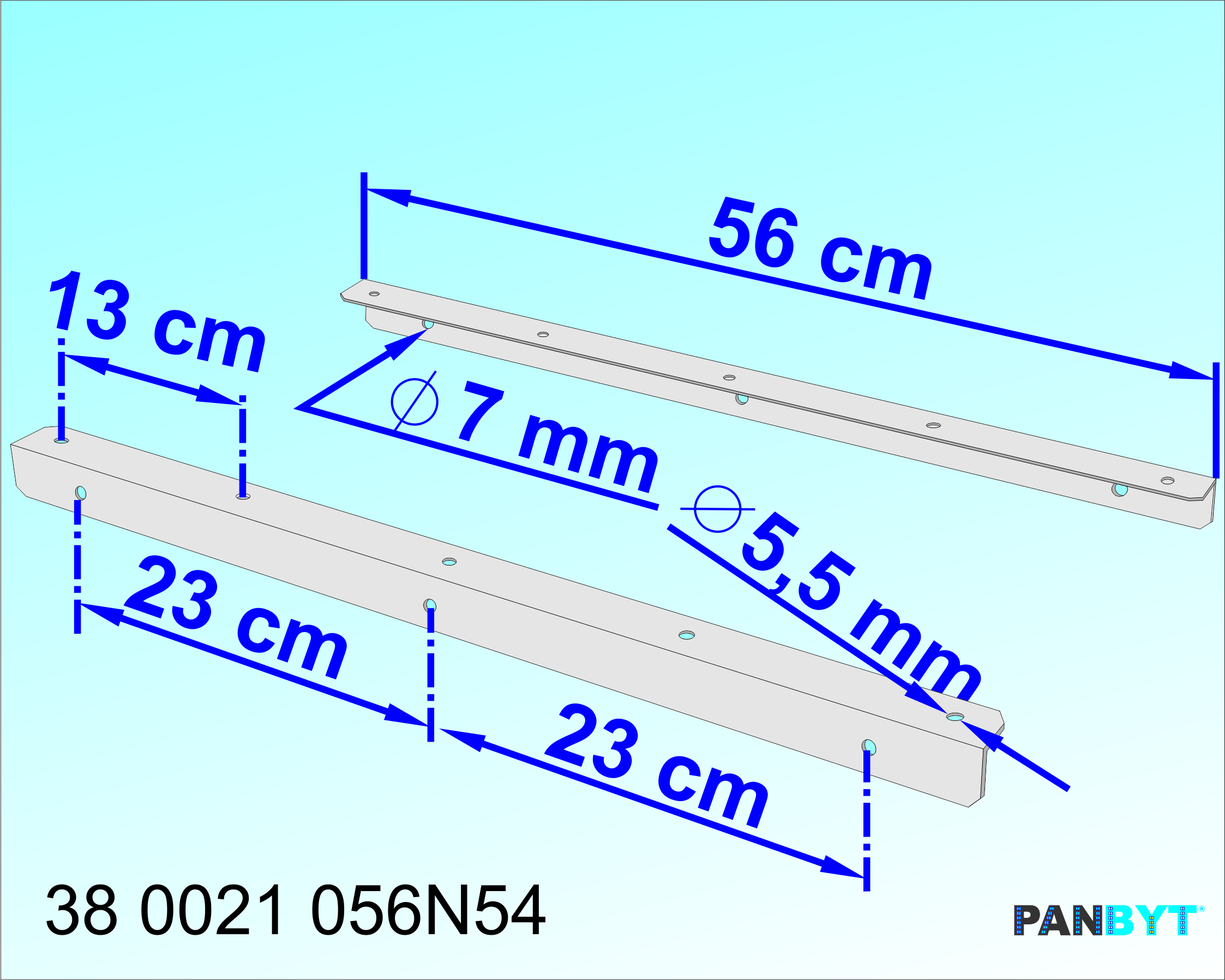 Držáky prádelní šňůry 56 cm komplet D natural