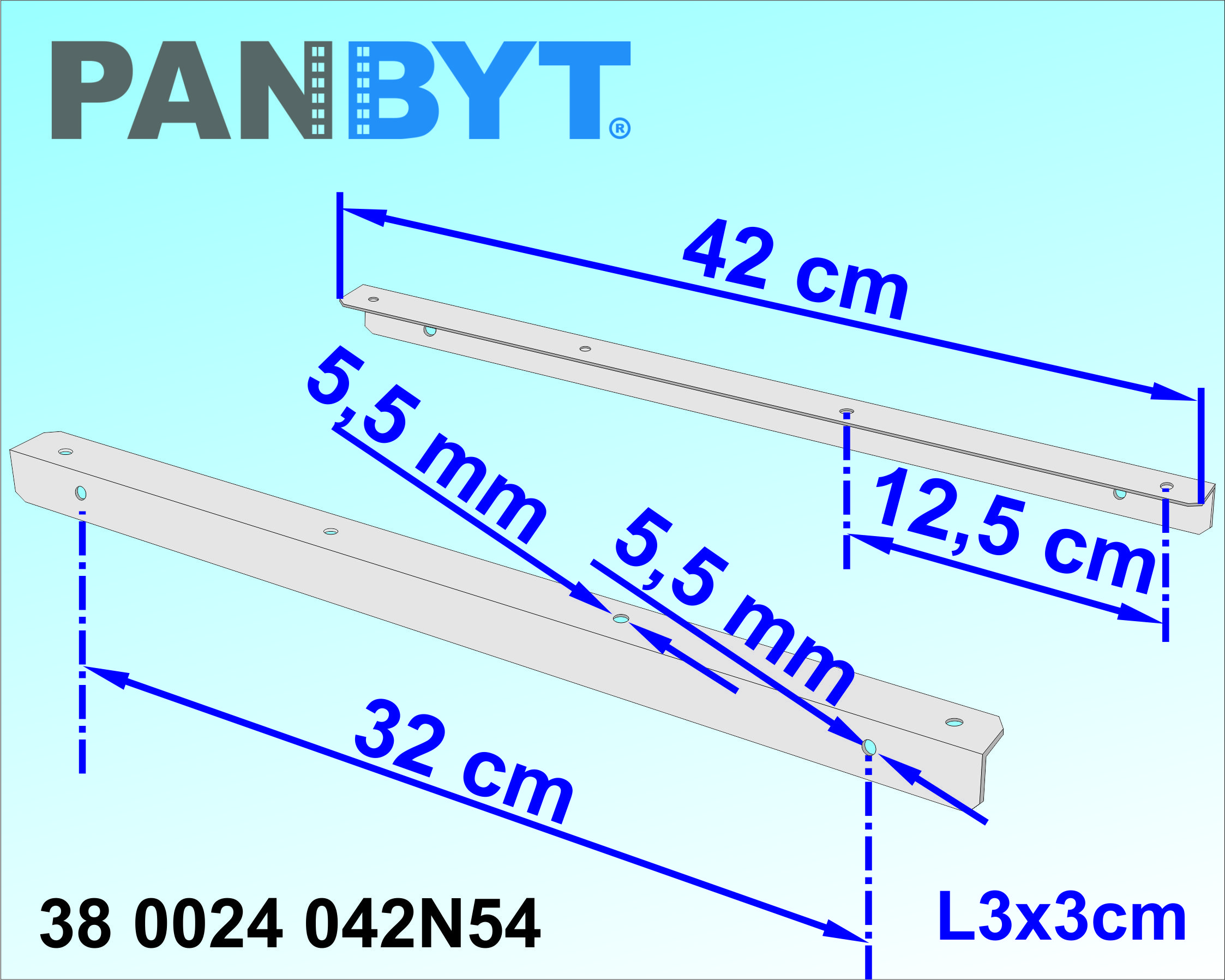 Držáky prádelní šňůry 42 cm komplet B natural