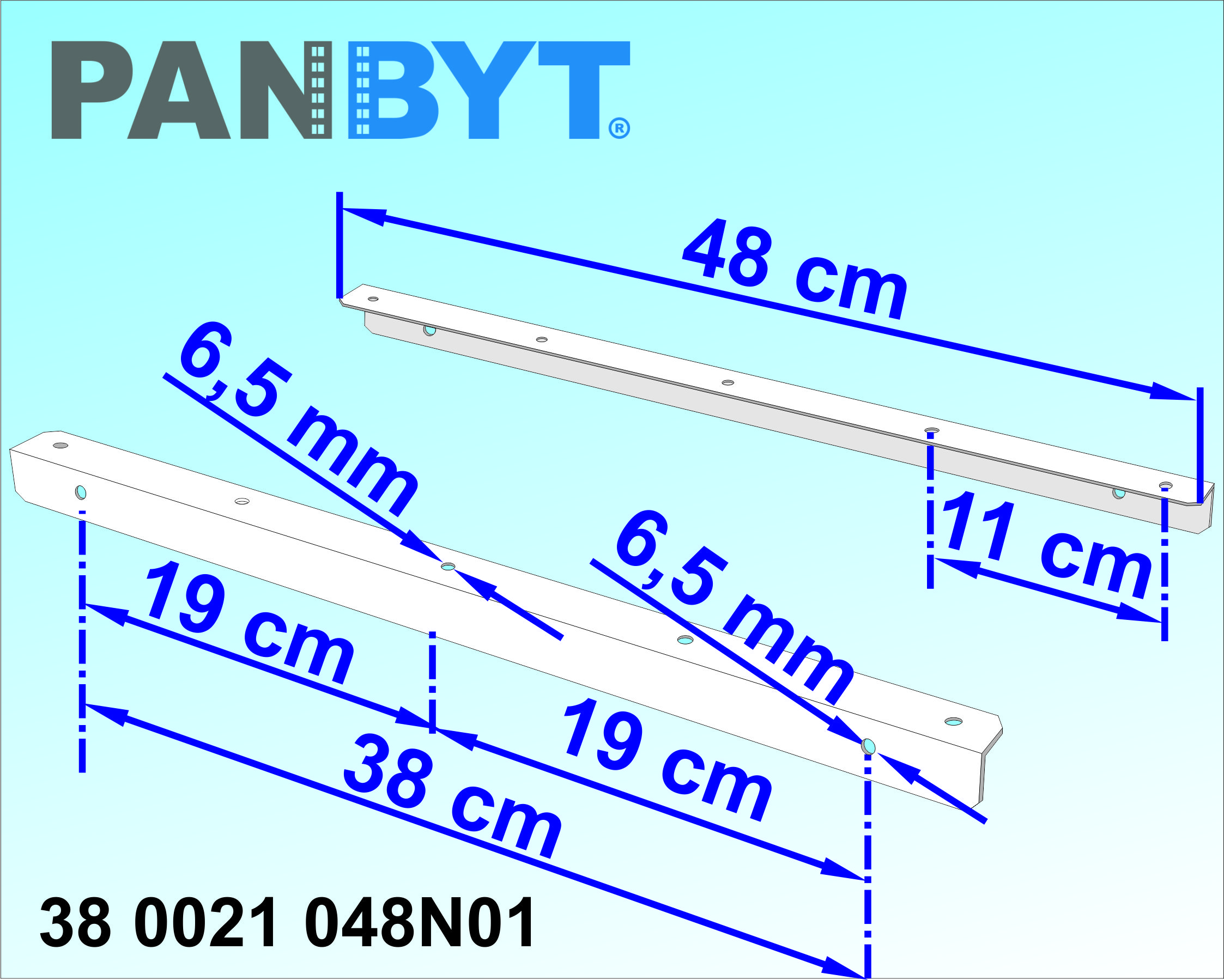 Držáky prádelní šňůry 48 cm komplet C bílá