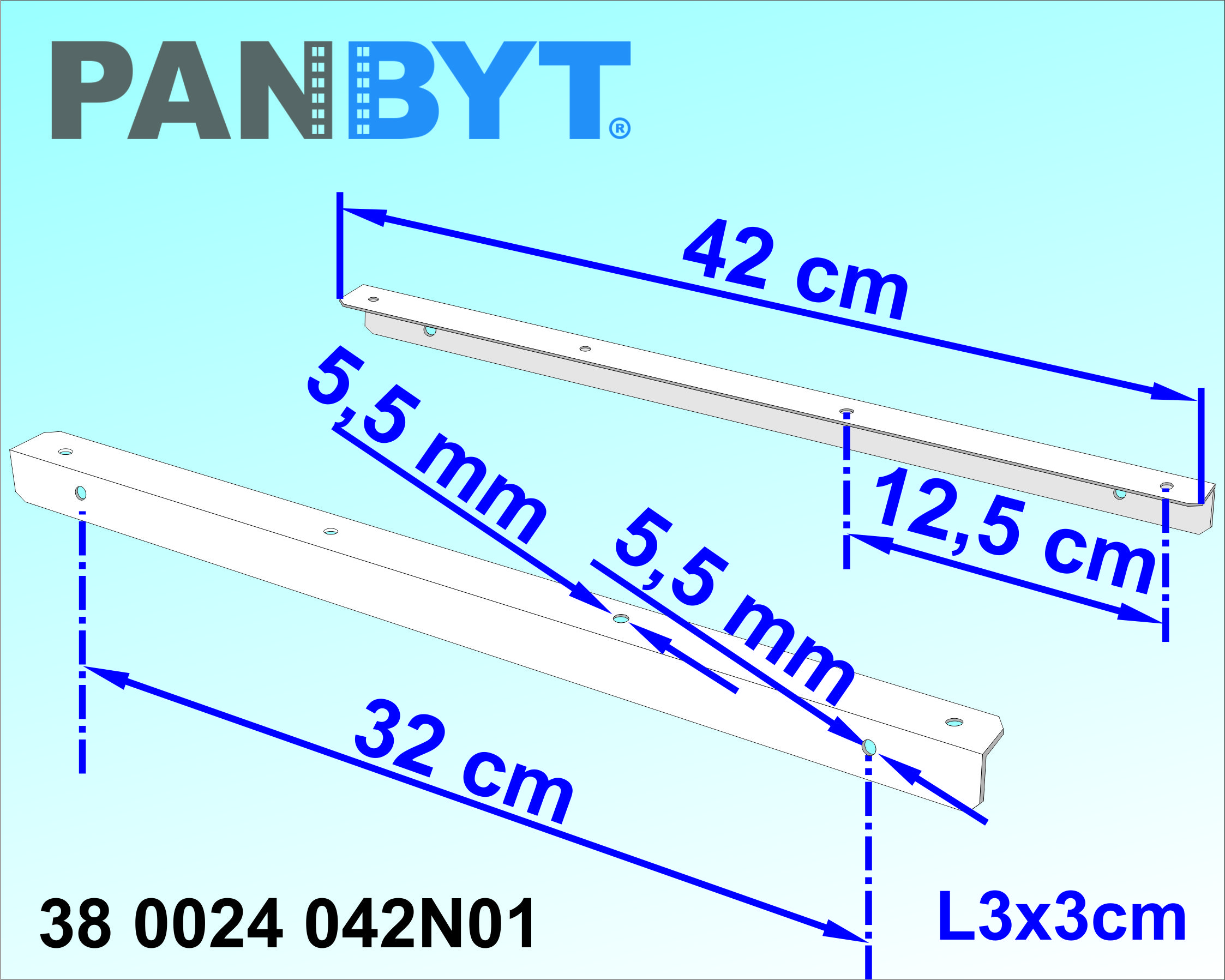 Držáky prádelní šňůry 42 cm komplet B bílá