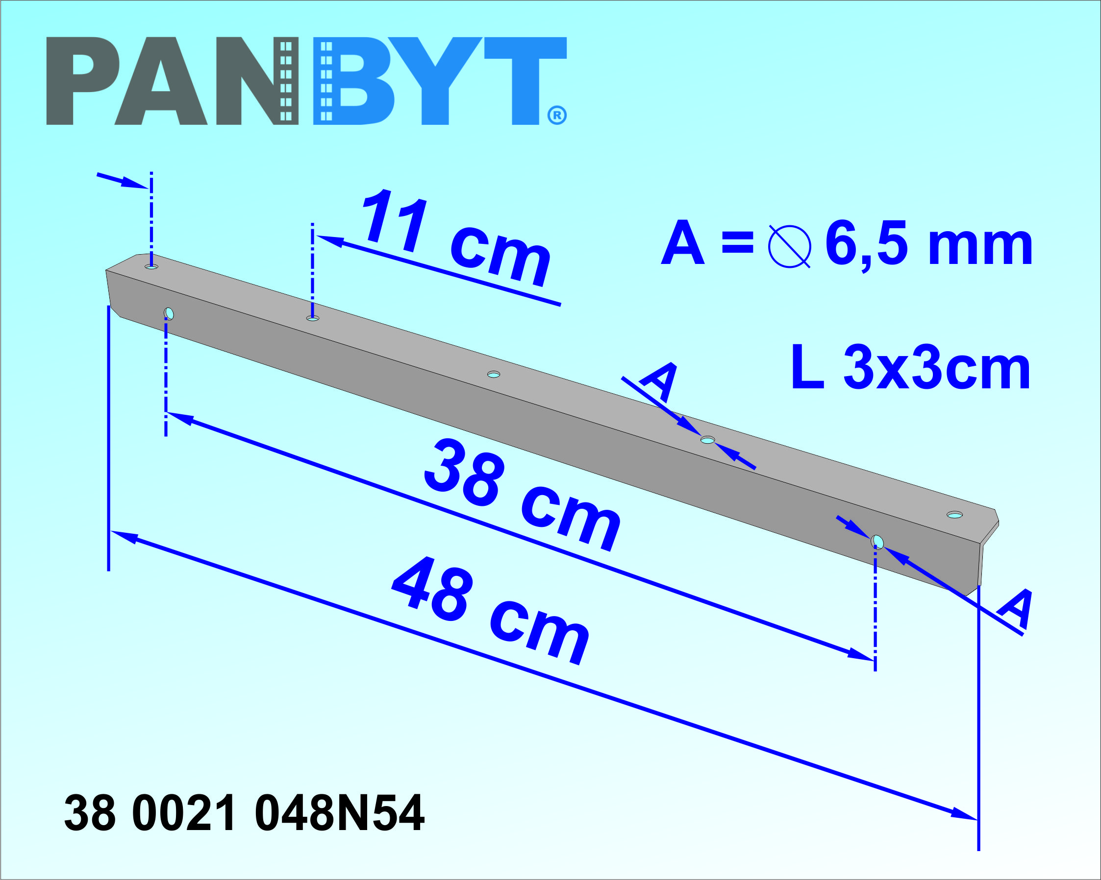 Držák prádelní šňůry 48 cm natural