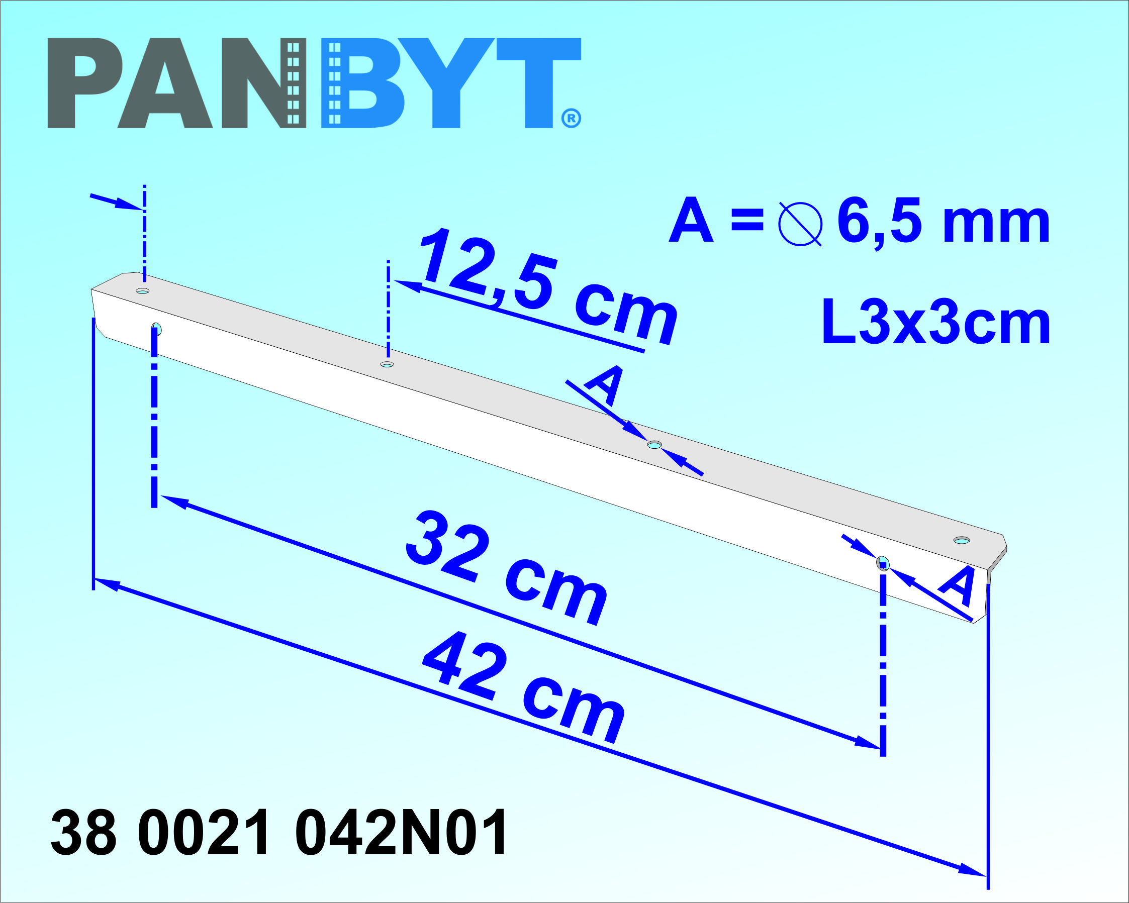 Držák prádelní šňůry 42 cm bílá