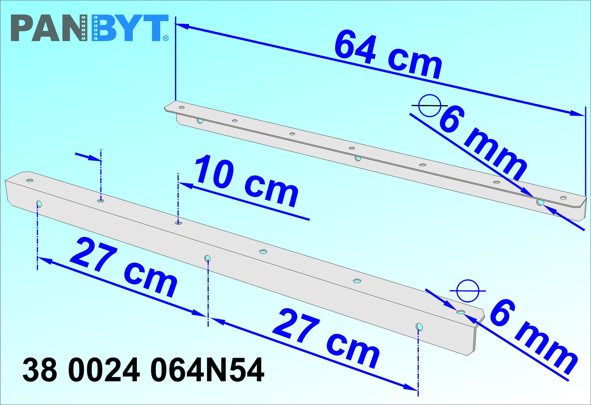 Držáky prádelní šňůry 64 cm komplet A natural